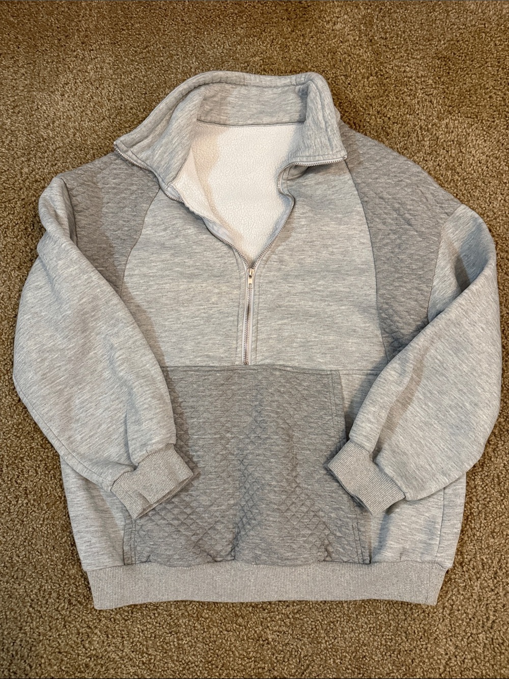 Women’s Quarter-Zip Heather Gray Pullover Sweater